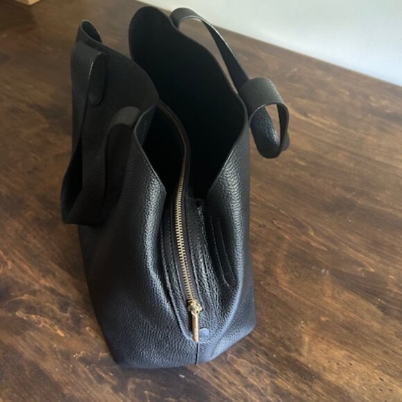 Cuyana Black Pebbled Leather Satchel - Picture 4 of 6